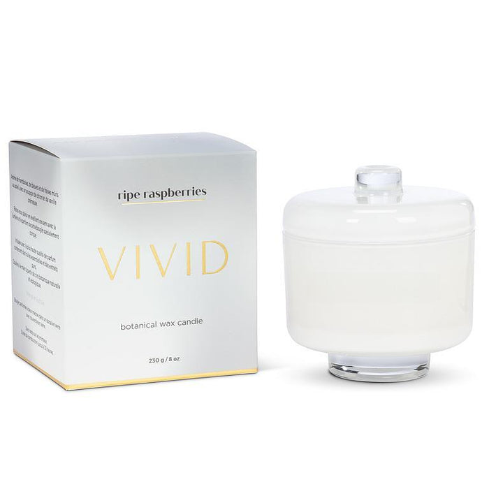 Ripe Raspberries Candle in Pedestal Jar