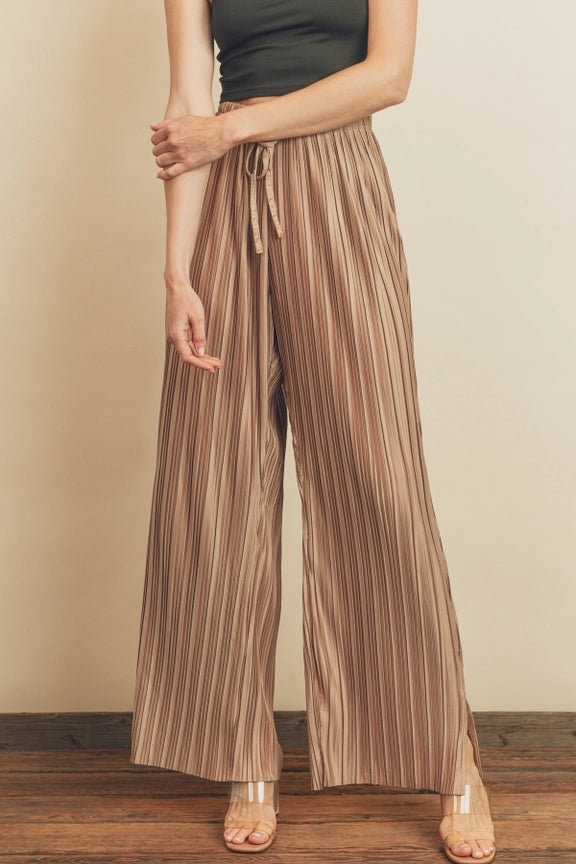 Dress Forum: Satin Pleated Wide Leg Pants