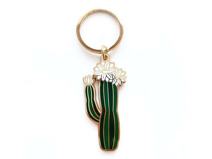 Paper Anchor Co. Olivia Blooming Cactus Enamel Keychain__Floral Fixx Design Studio_The Floral Fixx