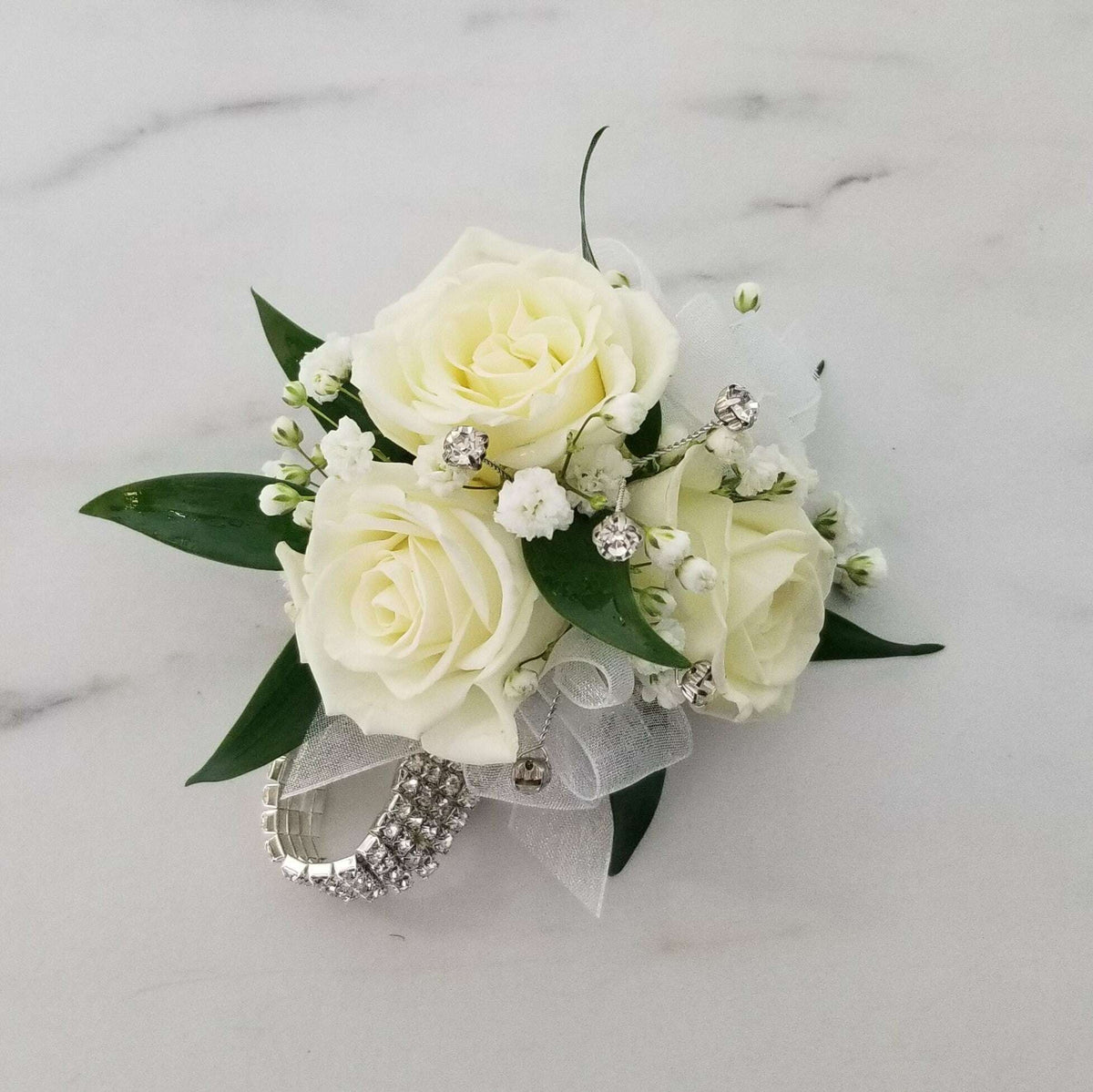 Spray Roses Corsage/Boutonniere_Small [3 Blooms] / Ivory / Yes Glam_Flower Arrangement_The Floral Fixx_The Floral Fixx