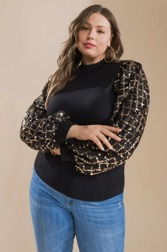 Black & Gold Sequin Sweater__The Floral Fixx_The Floral Fixx
